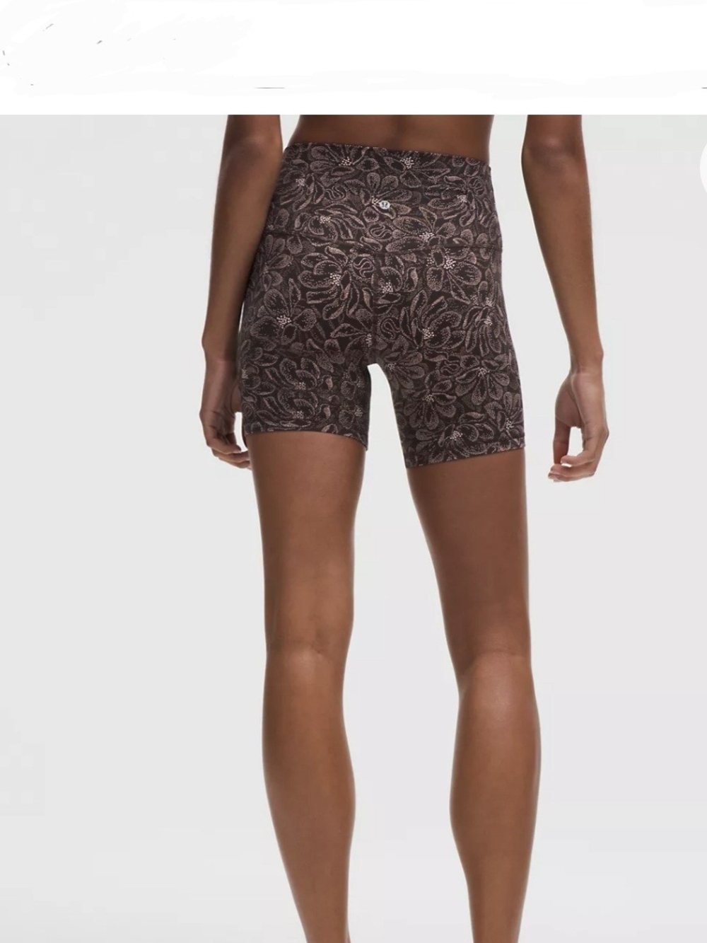 lululemon athletica Brown Floral Print High-Rise Athletic Bike Shorts - Picture 5 of 6